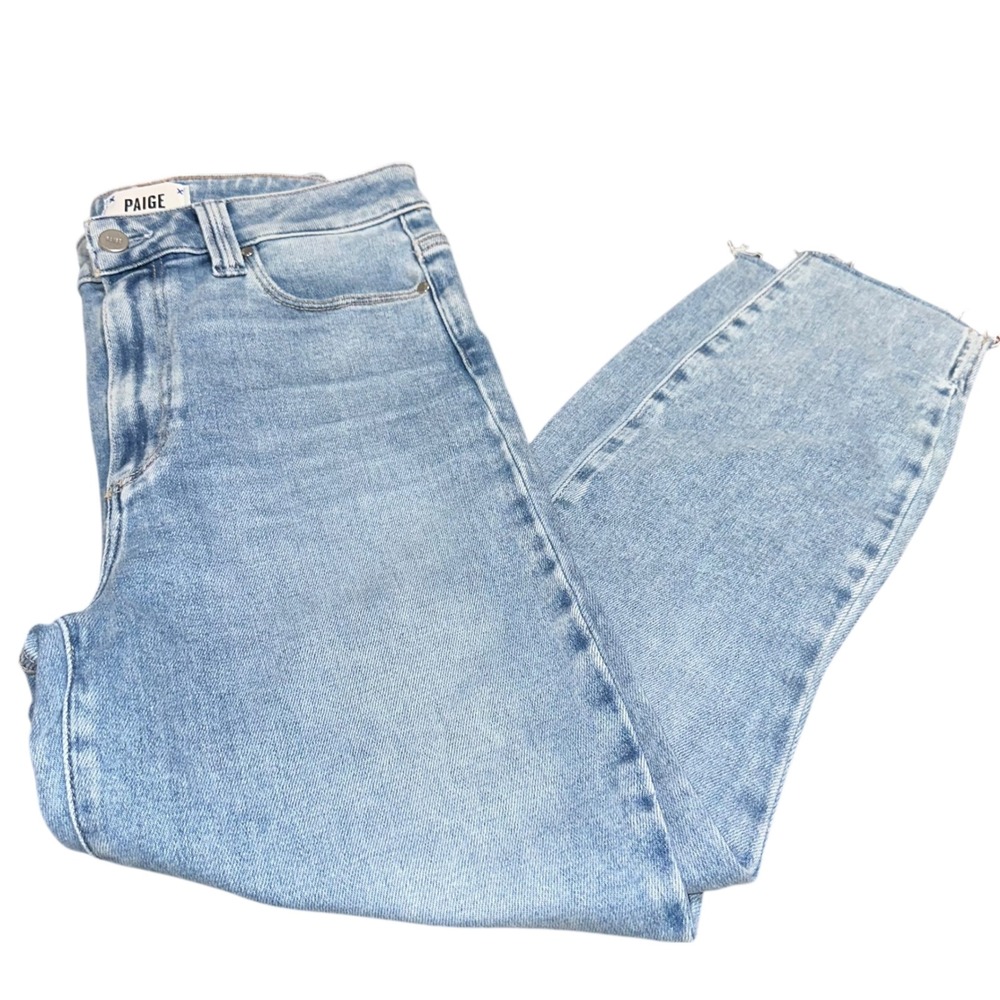 Paige Margot Skinny Jeans High Rise Raw Hem Light Wash NWT 30